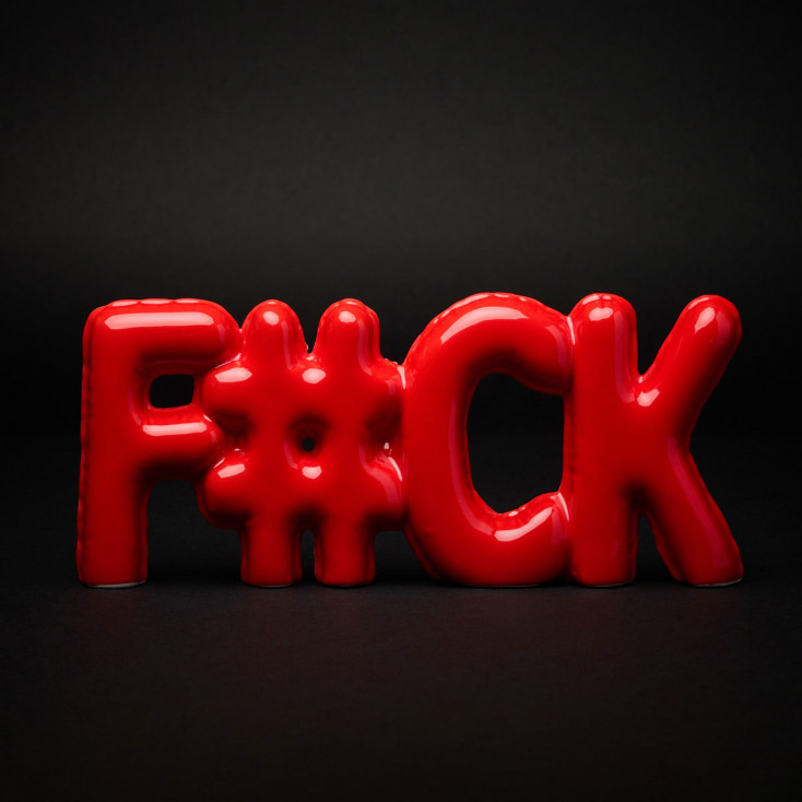 Soprammobile in ceramica con scritta Fuck