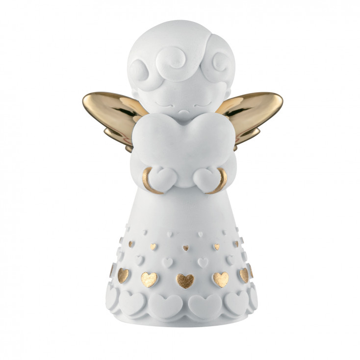 Bomboniera nascita - statuina piccola con angioletto con le ali e cuore