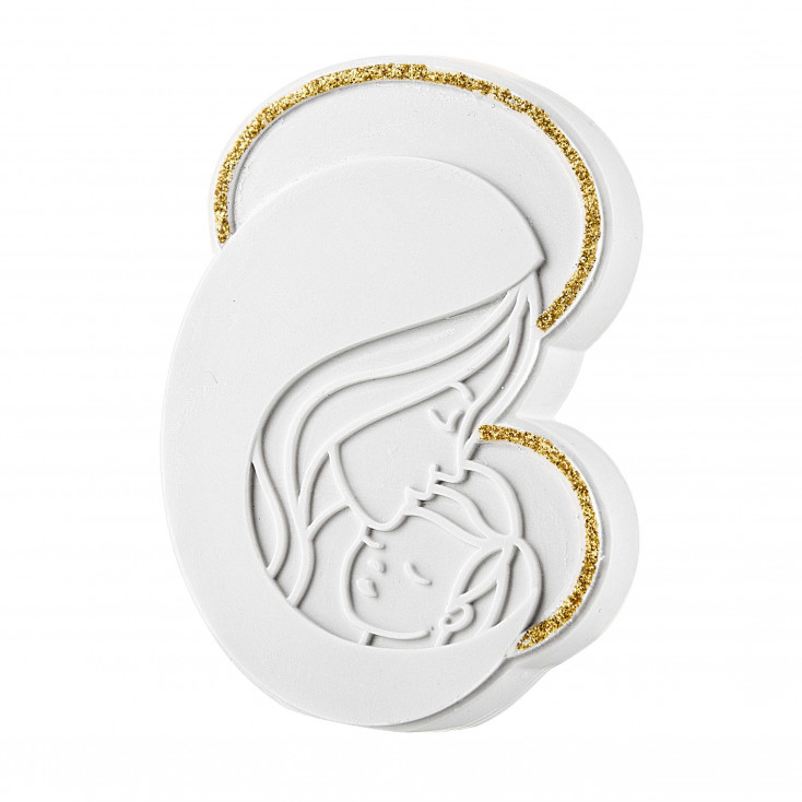 Bomboniera per battesimo - Scultura da tavolo in marmorino con la maternità