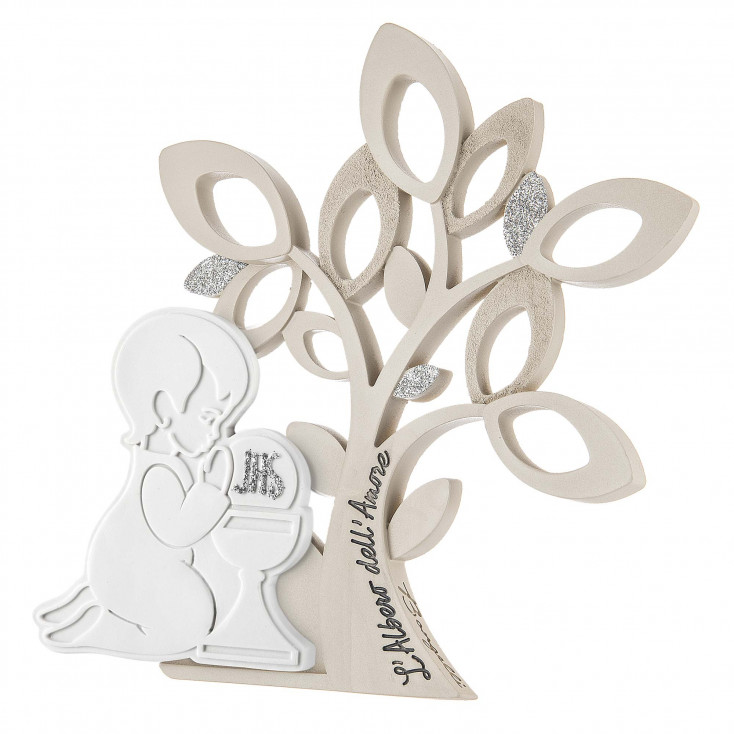 Bomboniera per comunione - Scultura da tavolo con albero della vita bambino