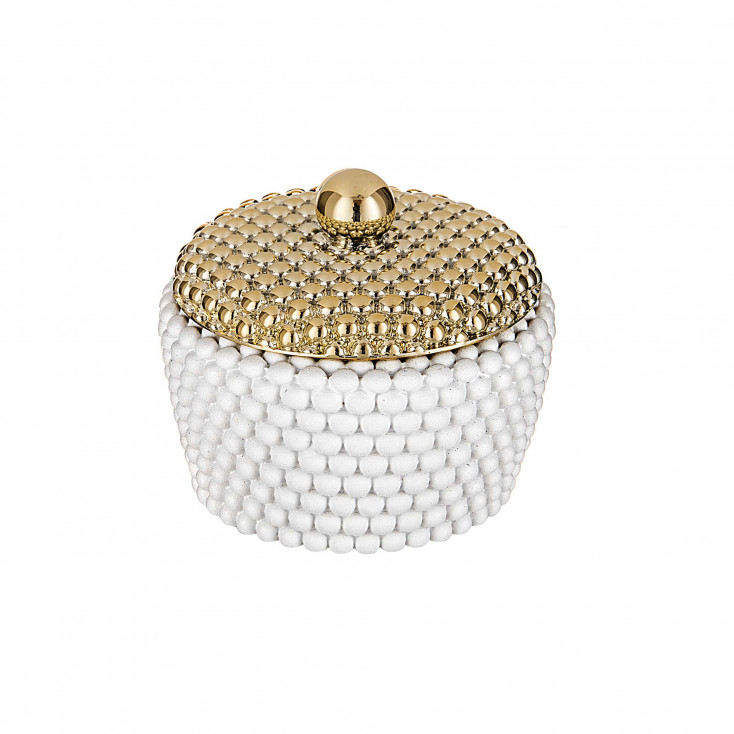 Bomboniera per vari eventi - Portacandela rotondo con coperchio pallinato