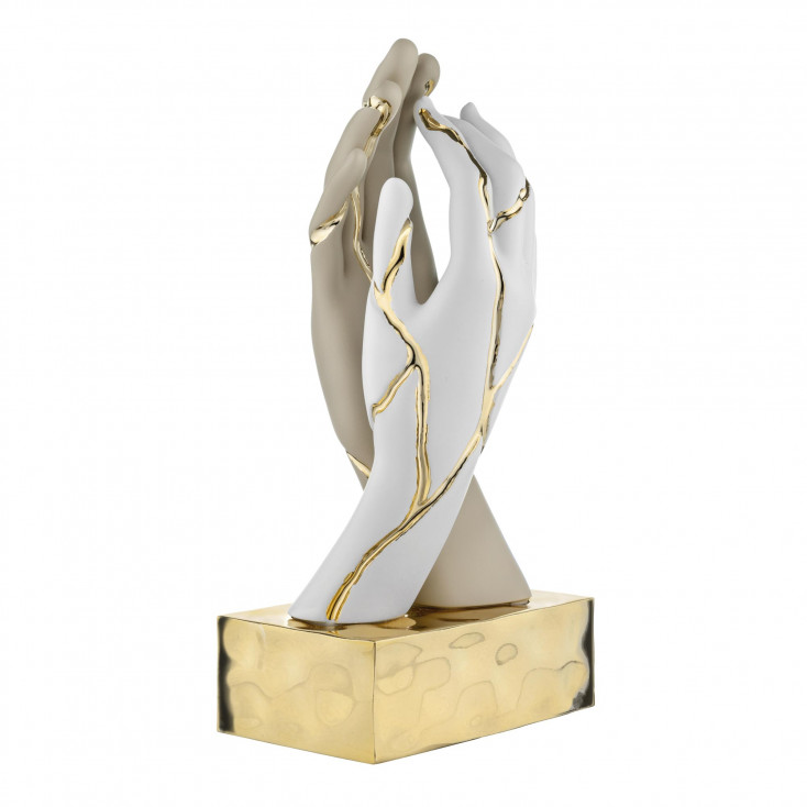 Scutura da tavolo grande in marmorino kintsugi dal design moderno