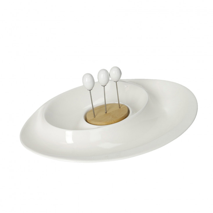 Antipastiera in porcellana dal design moderno ed elegante "Andromeda"