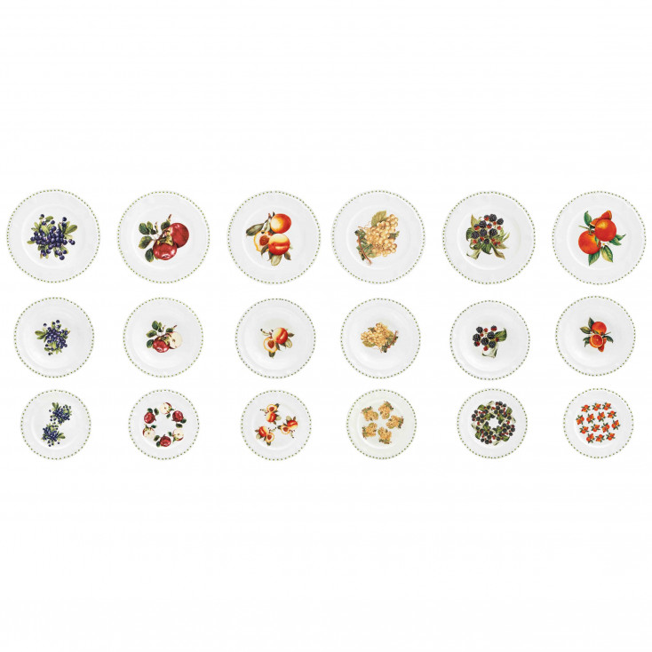 Set 18 pezzi servizio di piatti completo in porcellana