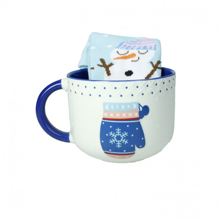 Tazza in porcellana e calzini