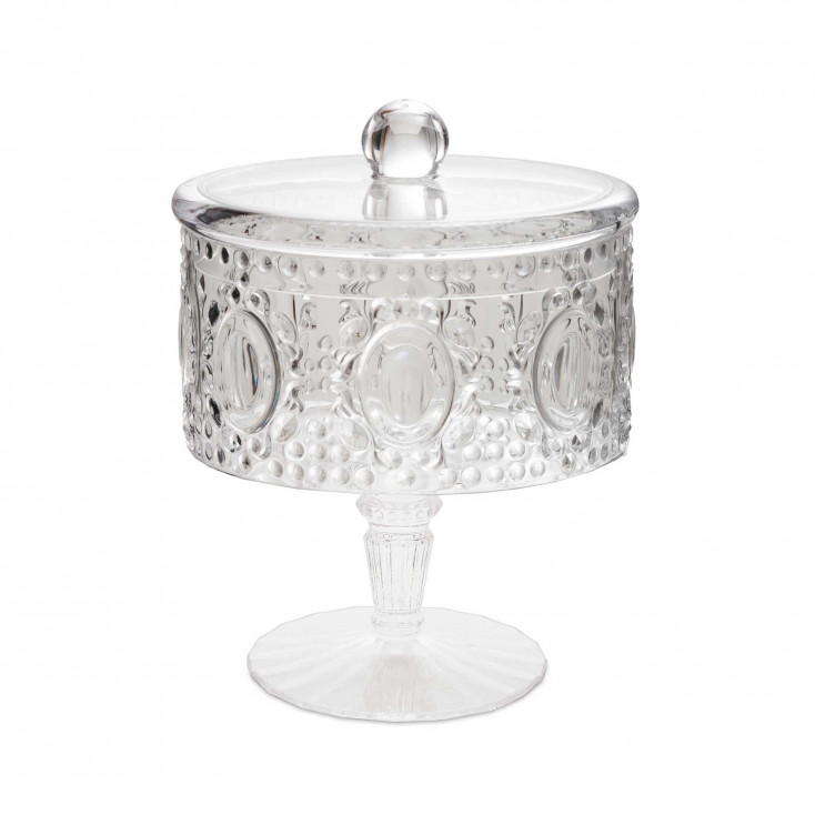 Biscottiera da tavola con piede dalle linee contemporanee