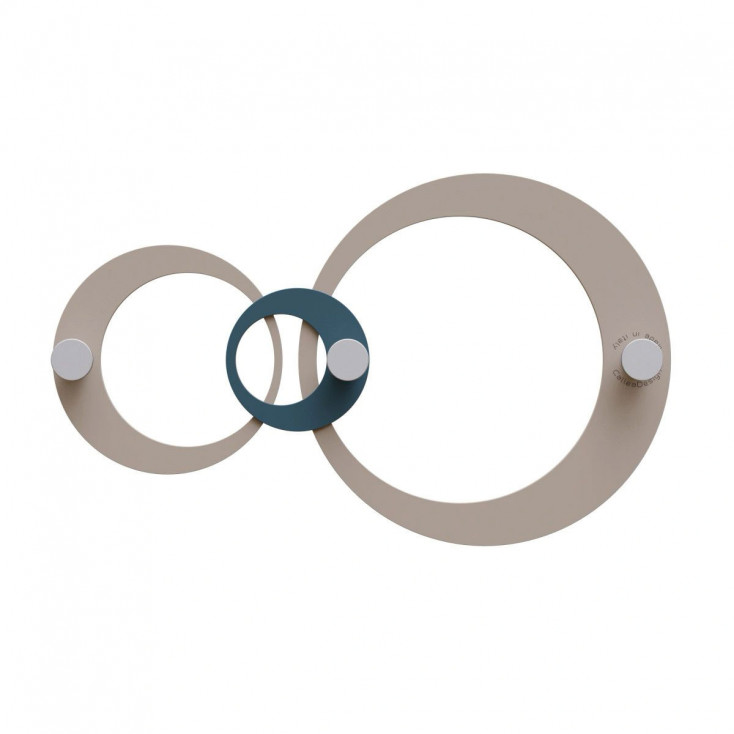 Appendiabiti da parete moderno con pannello in legno e 3 pomelli