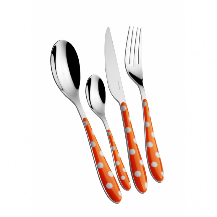 Posate da tavola in acciaio set 24pz linea "Pois"