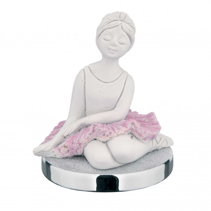 Bomboniera Vari Eventi - Statuina da tavolo con base con ballerina seduta