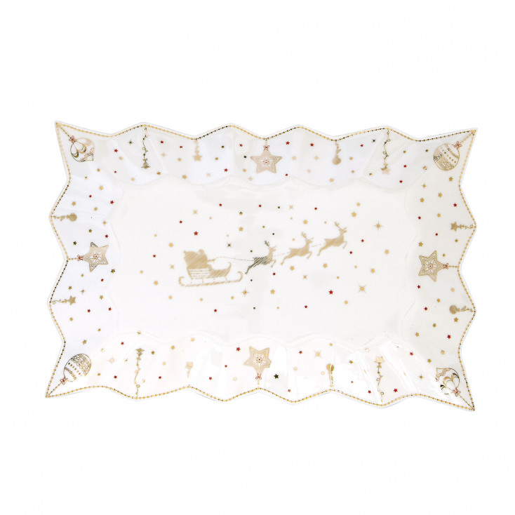 Piatto da portata in porcellana a tema natalizio