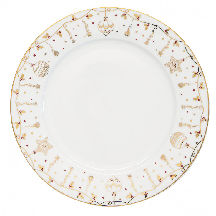 Set 6 PiattI pianI in porcellana a tema natalizio