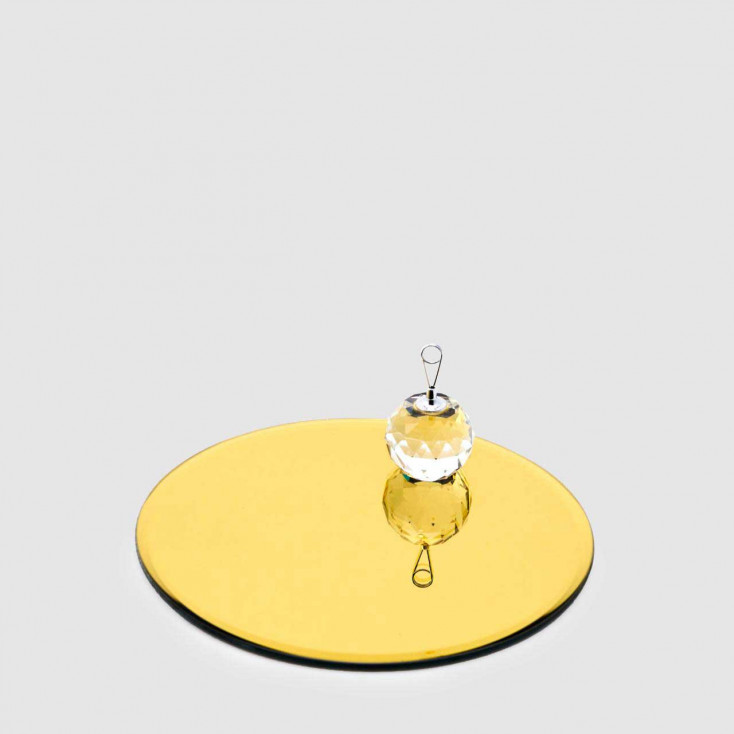 Base specchiata piccola rotonda dal design moderno ed elegante