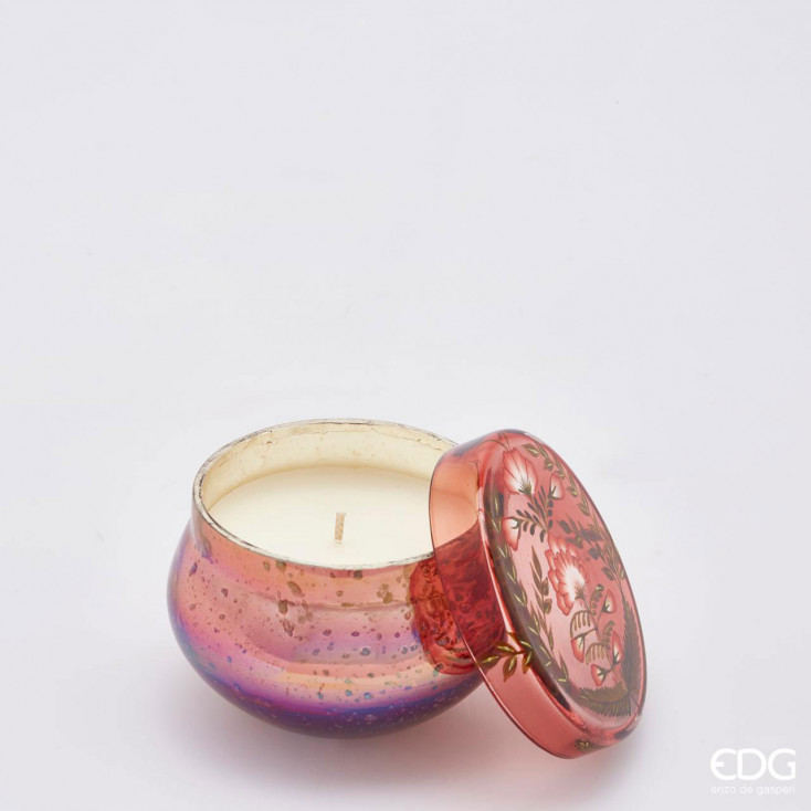 Candela profumata con vasetto in vetro con coperchio