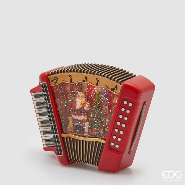Decoro natalizio fisarmonica con musica e led
