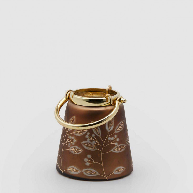 Lanterna piccola con manico in metallo per ambienti da interno o esterno