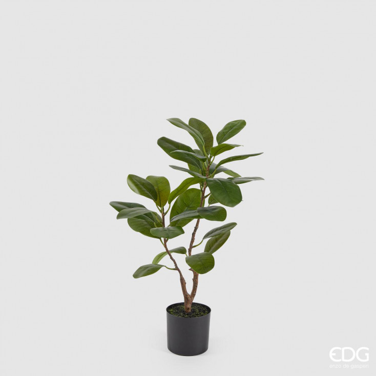 Pianta artificiale con ficus chic con vaso