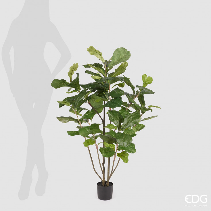 Pianta artificiale con ficus lyrata con vaso