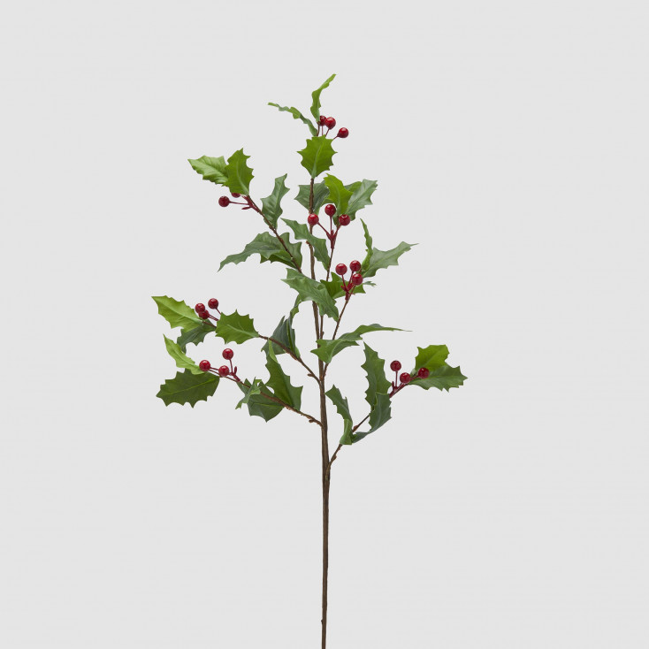 Pianta artificiale ramo di agrifoglio con bacche
