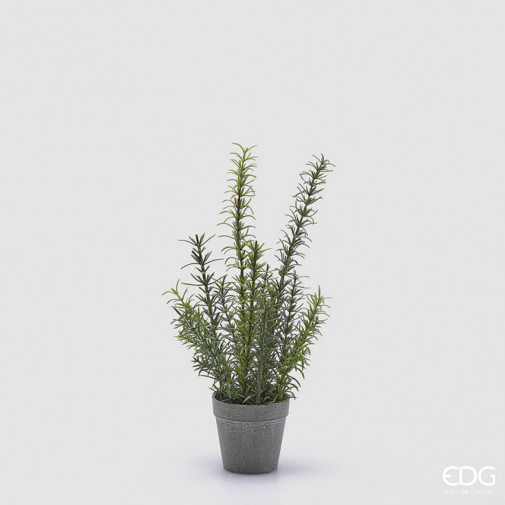 Pianta artificiale rosmarino con vaso
