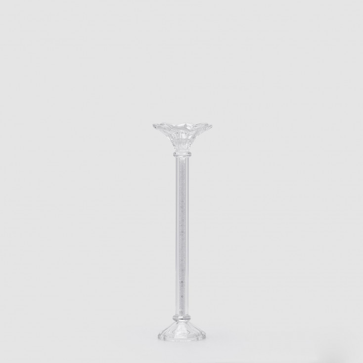 Portacandela alto in cristallo con fiore