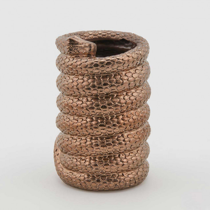 Vaso grande da arredo dal design moderno ed elegante a forma di serpente