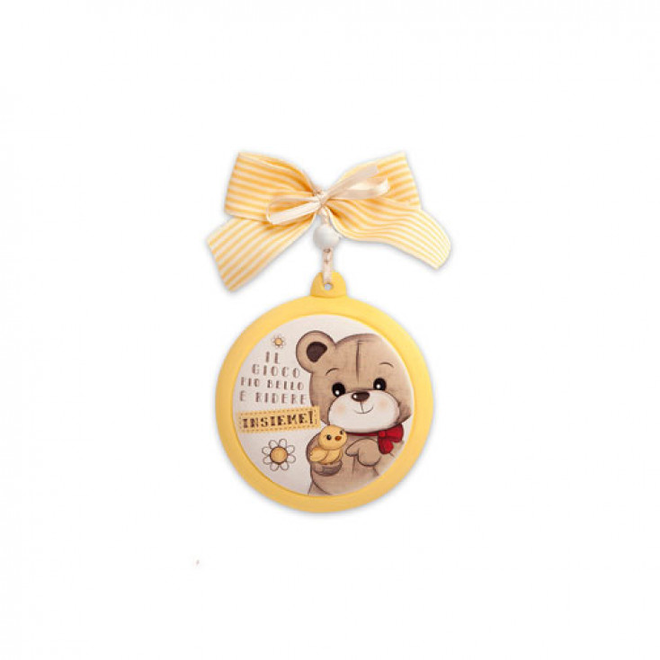 Bomboniera Battesimo - Capoculla bianco con fiocco "Oliver"