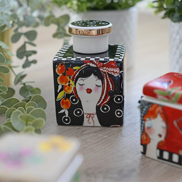 Bottiglia con tappo in ceramica per profumatori ambienti