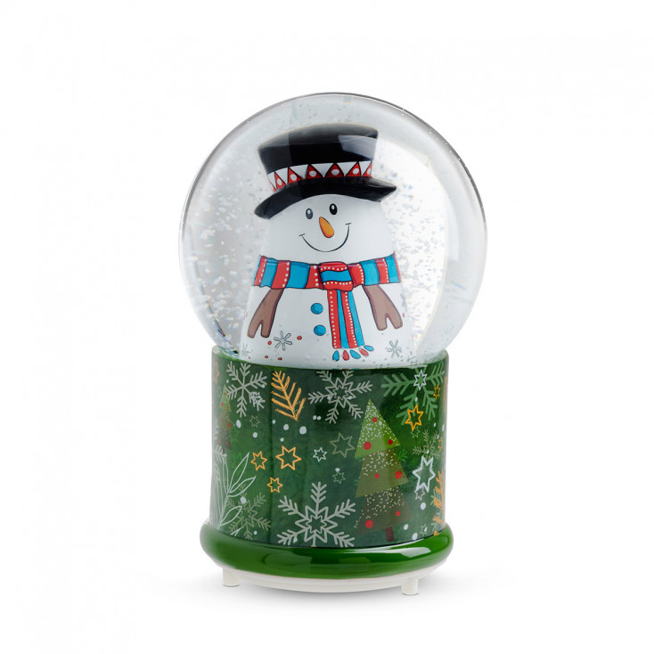 Palla di neve a luci led e carillon con Pupazzo di Neve