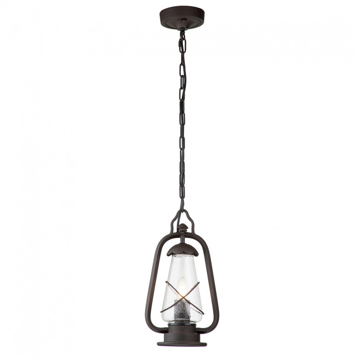 Lanterna a catena per soffitto struttura in acciaio e diffusore in vetro