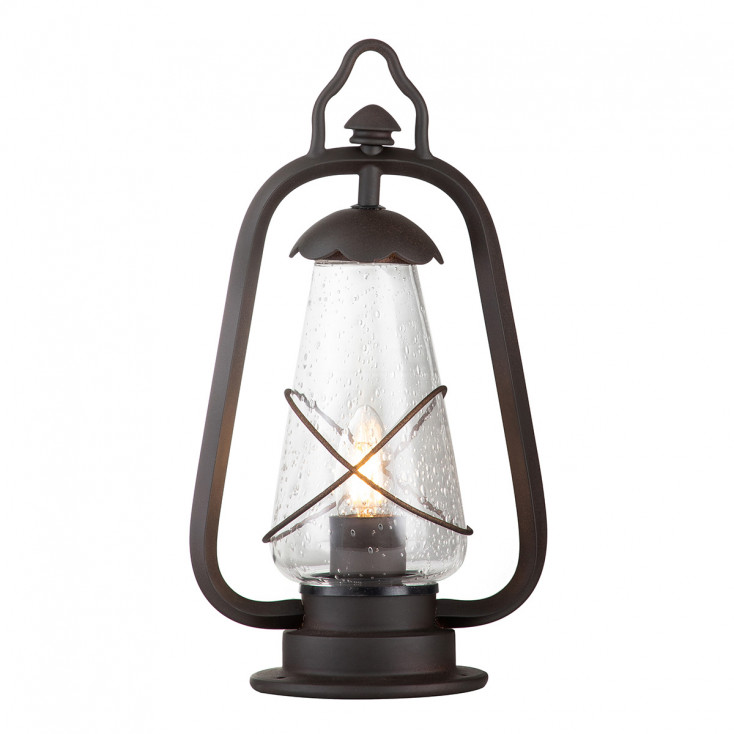 Lanterna da terra per sentieri struttura in acciaio e diffusore in vetro