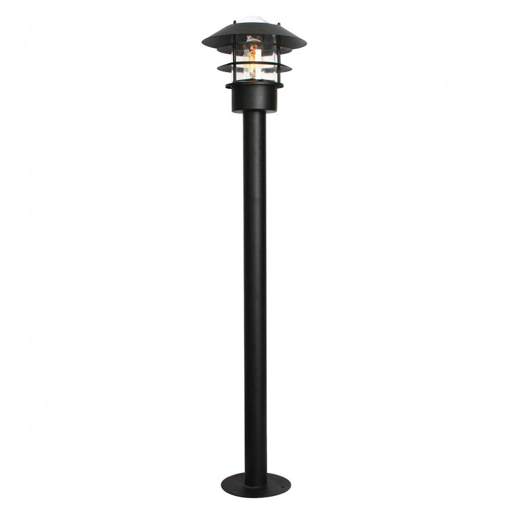 Paletto luce da giardino moderno in acciaio con diffusore in vetro