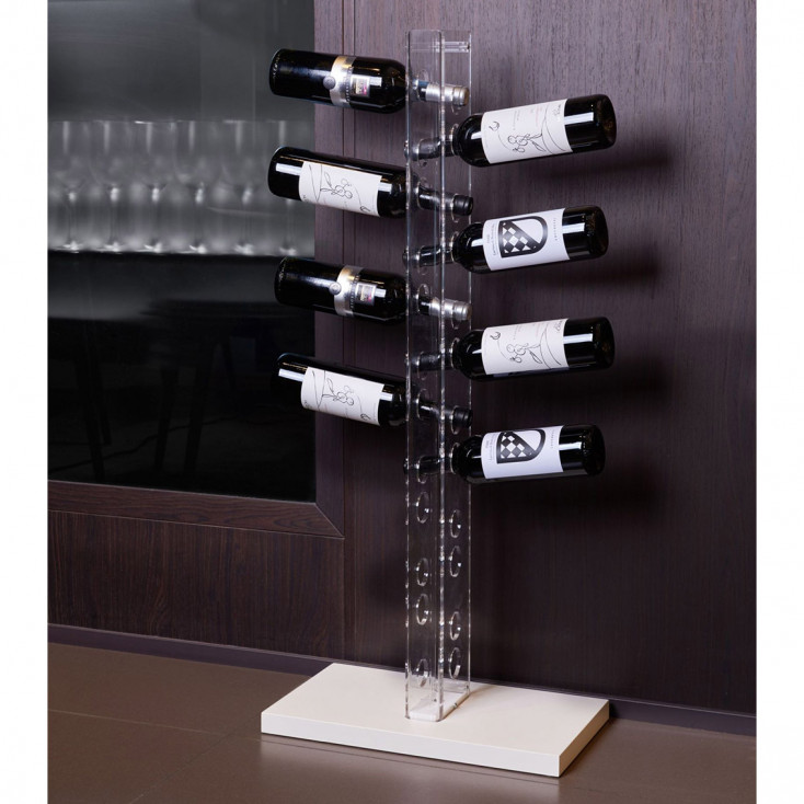 Portabottiglie da terra in plexiglas dal design moderno