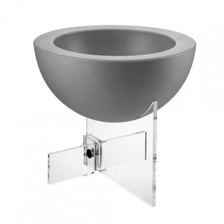 Vaso da interni basso in plexiglass e PVC