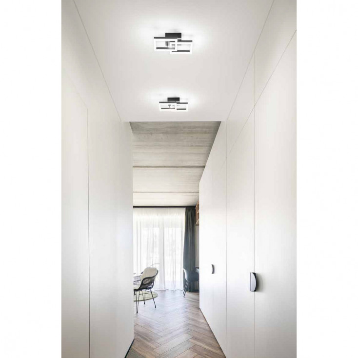 Plafoniera da soffito a led con struttura in metallo e metacrilato grande