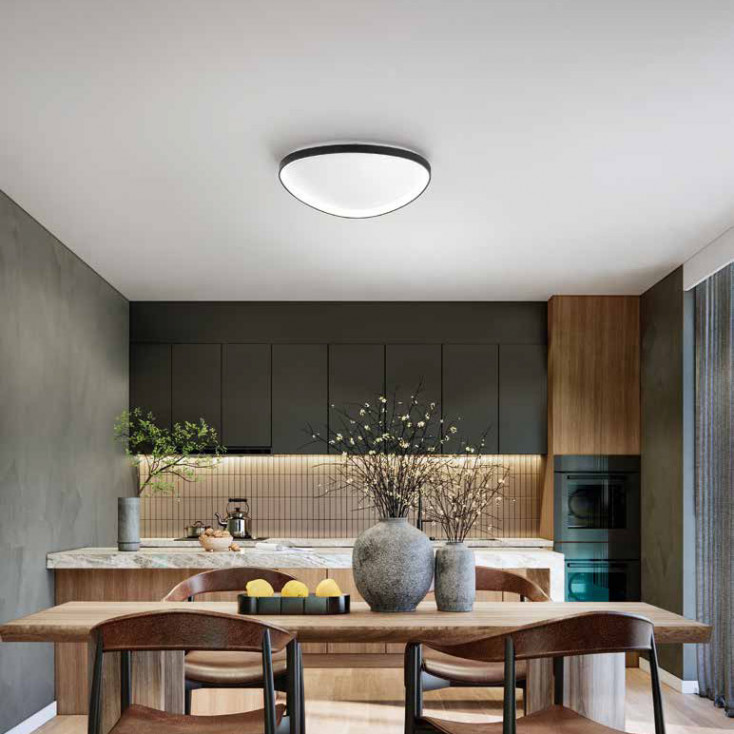 Plafoniera a LED in metallo con diffusore piccolo in metacrilato