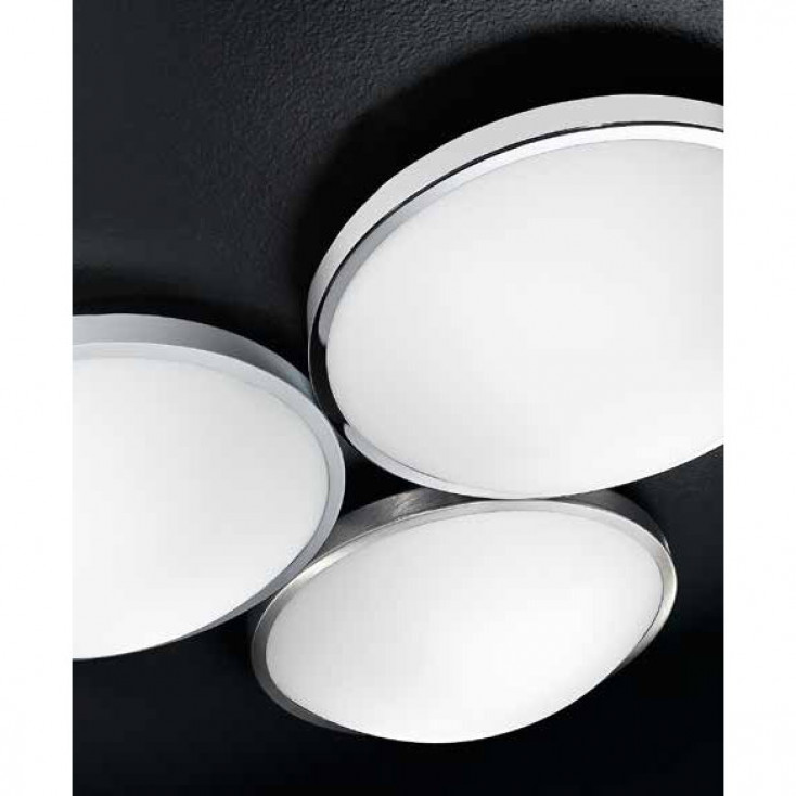 Plafoniera da soffitto grande in metallo e diffusore vetro in lastra