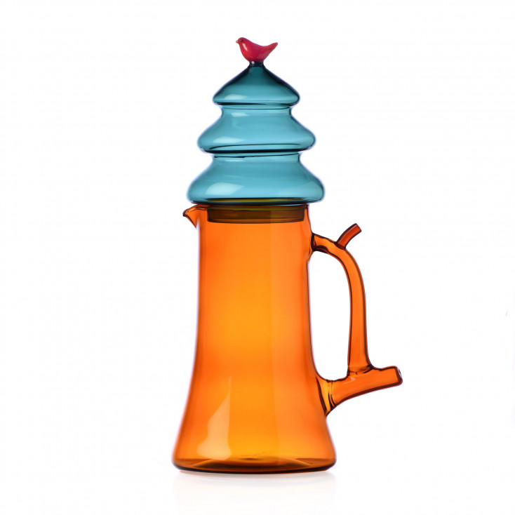 Brocca in vetro a tema natalizio Albero Natale