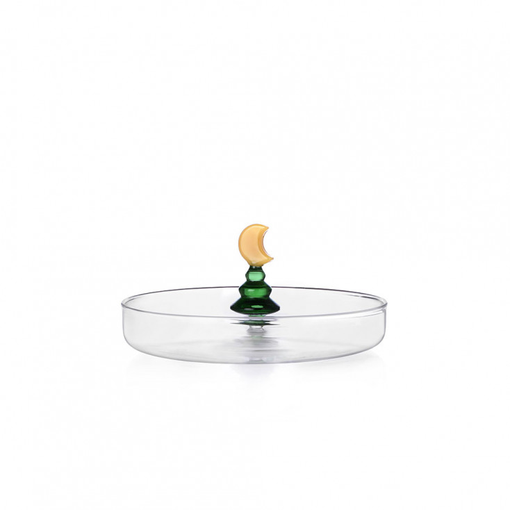 Piattino da portata in vetro con alberello di natale