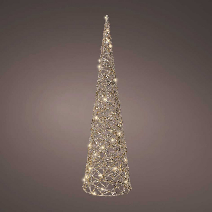 Albero di natale in metallo a cono con micro led