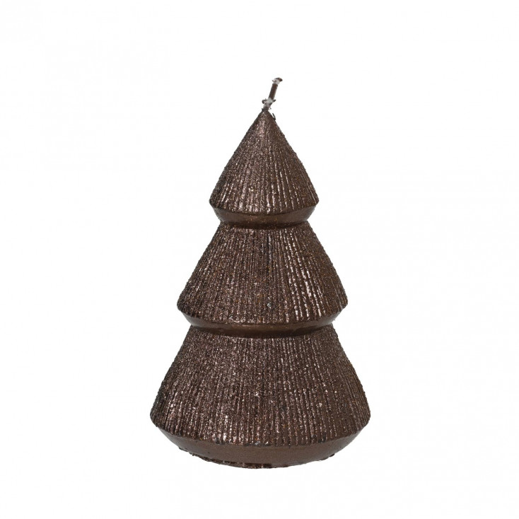 Candela natalizia in paraffina a forma di albero di natale glitterato