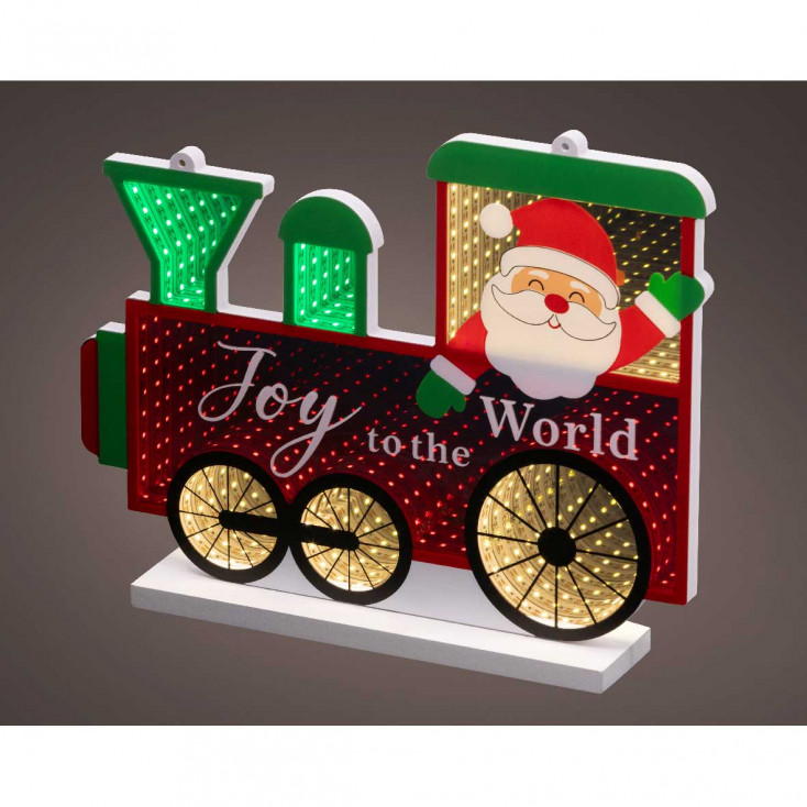 Decorazione natalizia con LED in acrilico con trenino