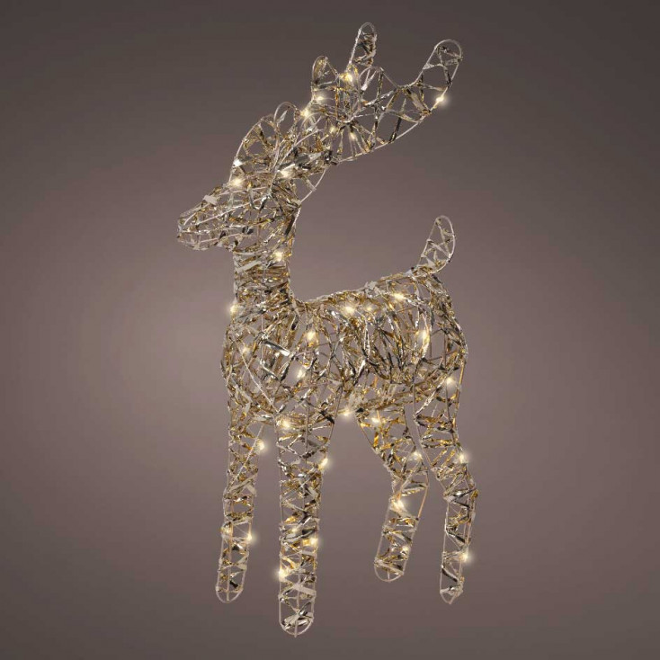 Decorazione natalizia renna in metallo con micro led