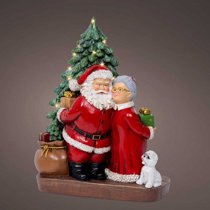 Decorazione natalizia scenario a LED effetto lampeggiante con babbo natale