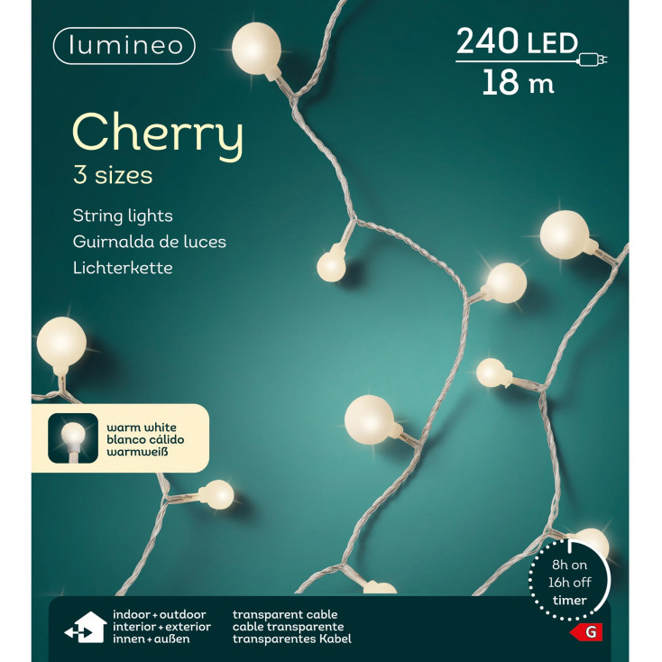 Luci LED cavo trasparente 240 LED 8mt