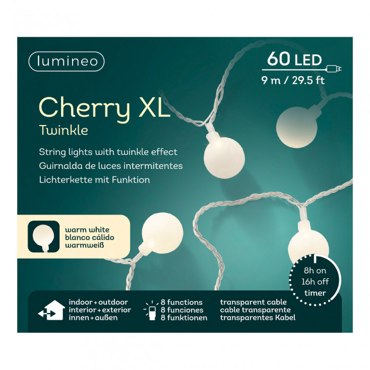 Luci per albero di natale con 60 LED luce calda