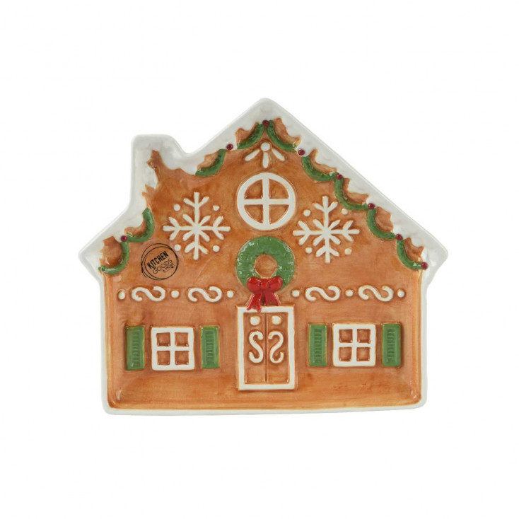 Piatto grande in dolomite per decorazione natalizia della tavola