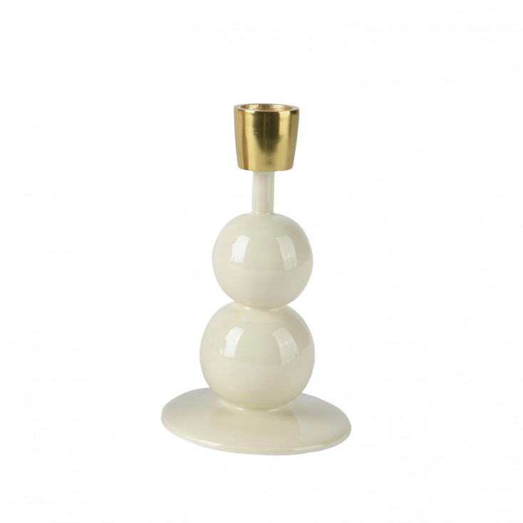 Portacandele in ferro con sfere rotonde