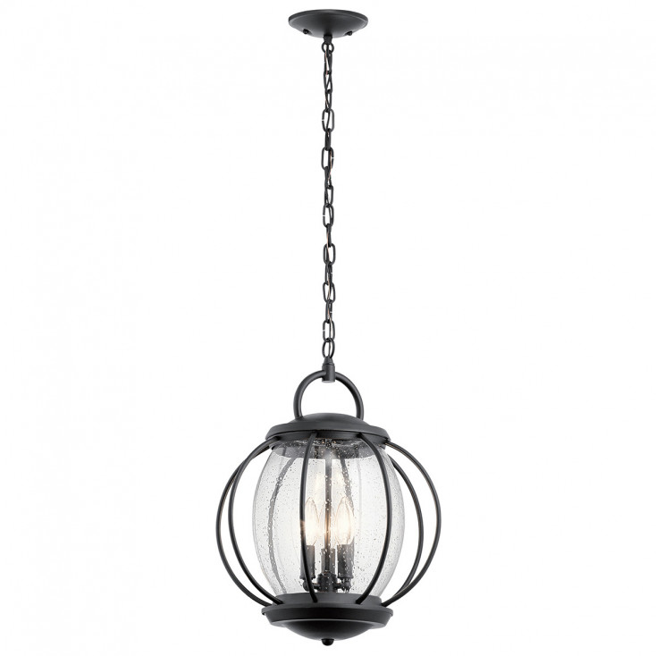 Lanterna a catena grande da esterno a 3 luci dal design industrial