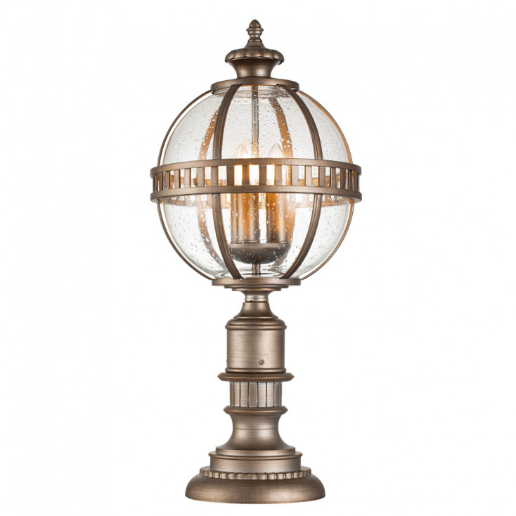 Lampione da giardino e per sentieri con diffusore in vetro con 3 luci