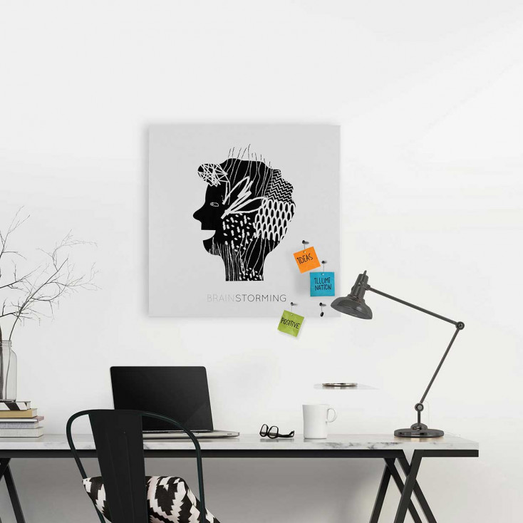 Lavagna magnetica gigante accessori magnetici per appunti e foto "BRAINSTORMING"